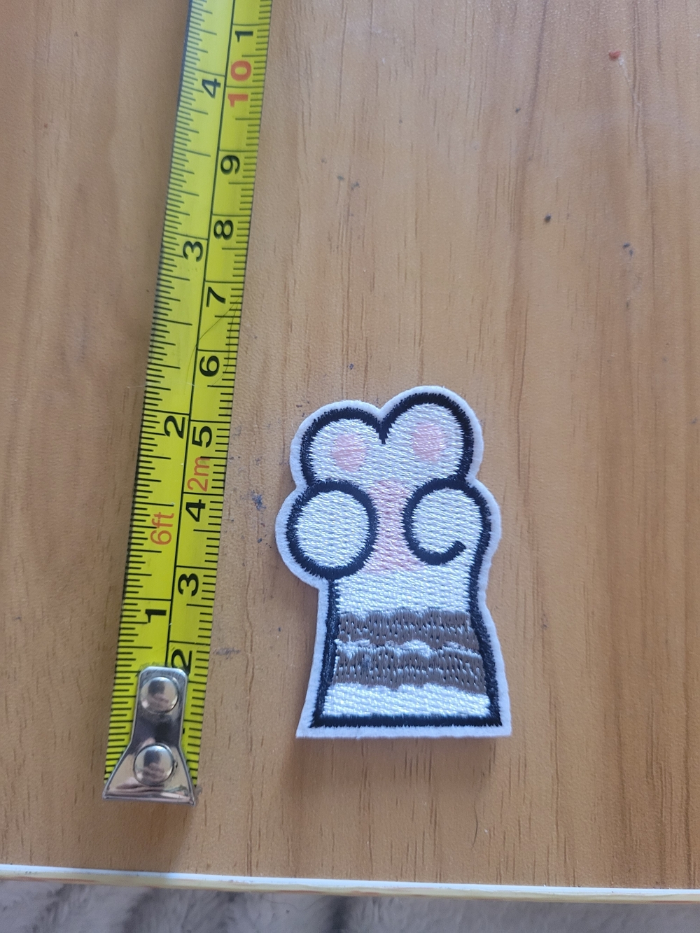 🎃BUY 2 GET 1 FREE🎃Embroidered Paw Patch in White, Pink & Gray -